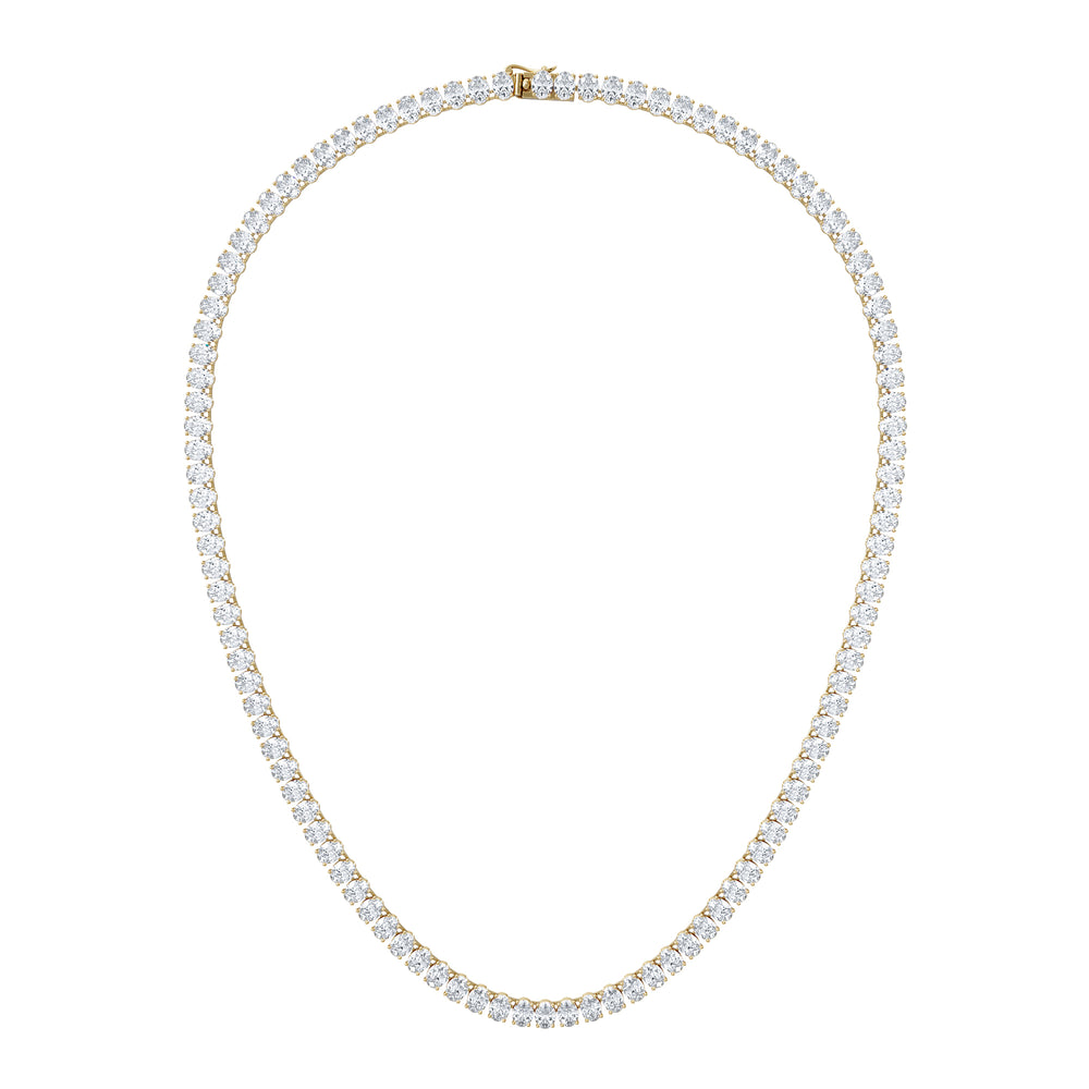 LUXE 24.00ct Lab Diamond Necklace with IGI Certified Oval-Cut Diamonds in 18K Yellow Gold