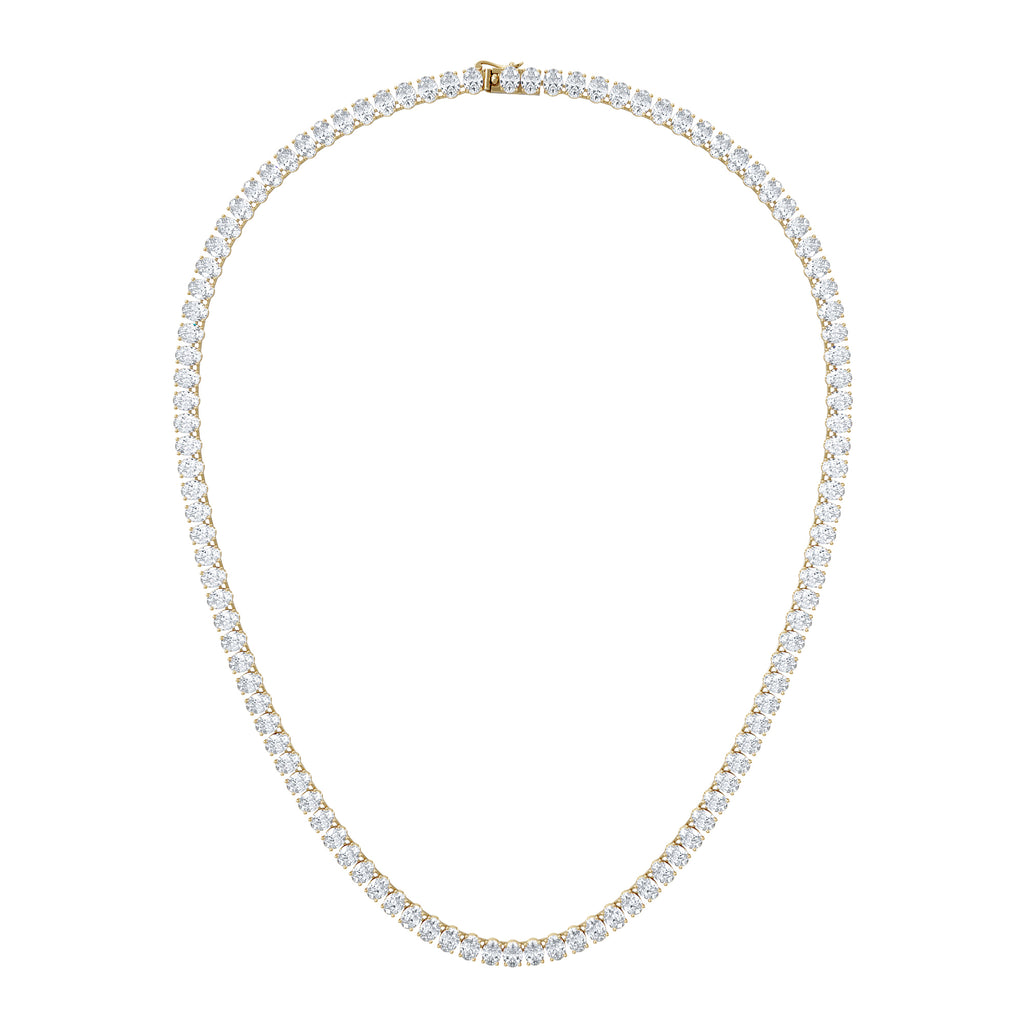 LUXE 24.00ct Lab Diamond Necklace with IGI Certified Oval-Cut Diamonds in 18K Yellow Gold
