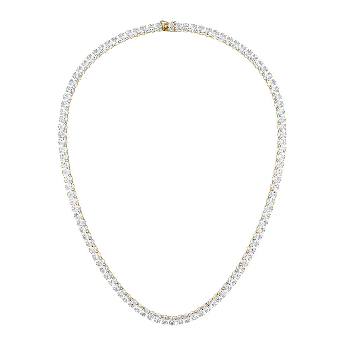 LUXE 24.00ct Lab Diamond Necklace with IGI Certified Oval-Cut Diamonds in 18K Yellow Gold