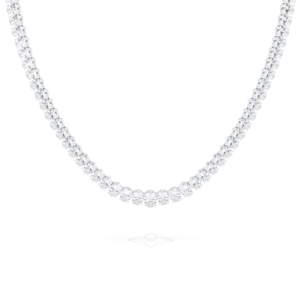 LUXE 33.00ct Lab Diamond Necklace with IGI Certified Oval-Cut Diamonds in 18K White Gold