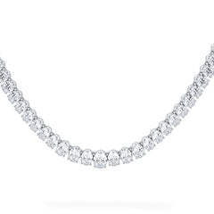 LUXE 33.00ct Lab Diamond Necklace with IGI Certified Oval-Cut Diamonds in 18K White Gold