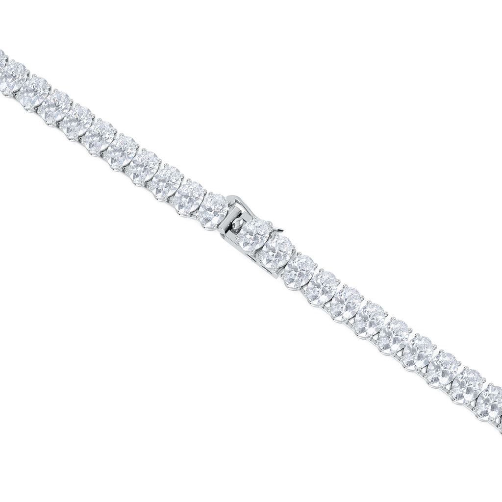 LUXE 33.00ct Lab Diamond Necklace with IGI Certified Oval-Cut Diamonds in 18K White Gold