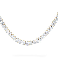 LUXE 33.00ct Lab Diamond Necklace with IGI Certified Oval-Cut Diamonds in 18K Yellow Gold