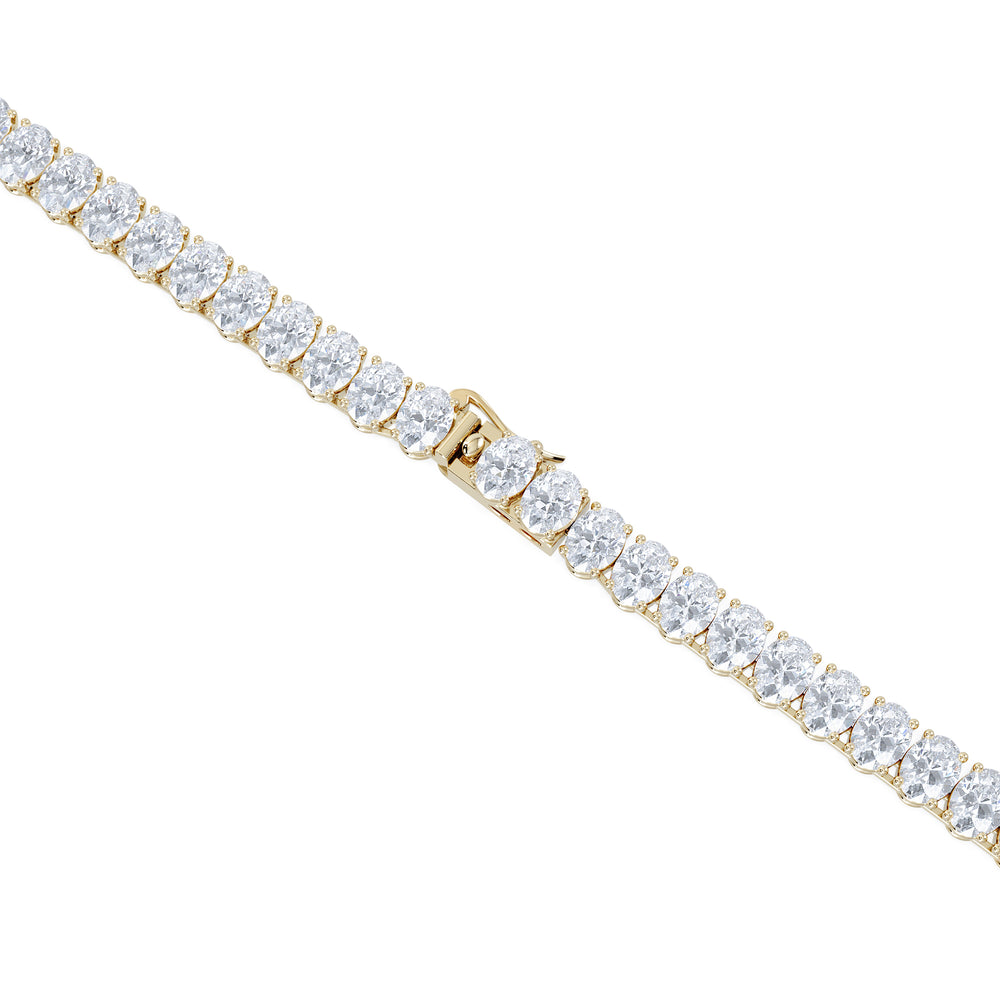 LUXE 33.00ct Lab Diamond Necklace with IGI Certified Oval-Cut Diamonds in 18K Yellow Gold