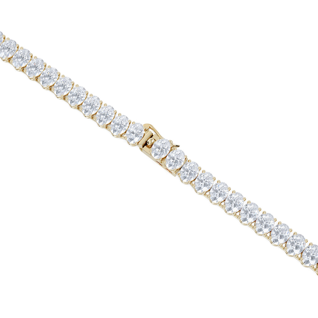 LUXE 33.00ct Lab Diamond Necklace with IGI Certified Oval-Cut Diamonds in 18K Yellow Gold