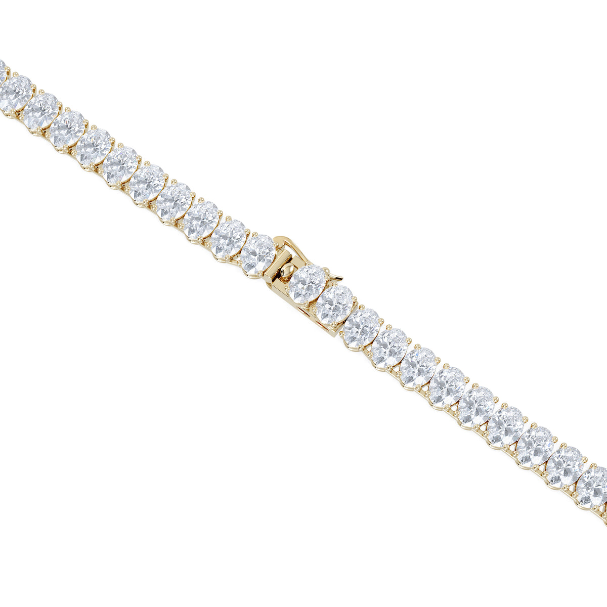 LUXE 33.00ct Lab Diamond Necklace with IGI Certified Oval-Cut Diamonds in 18K Yellow Gold