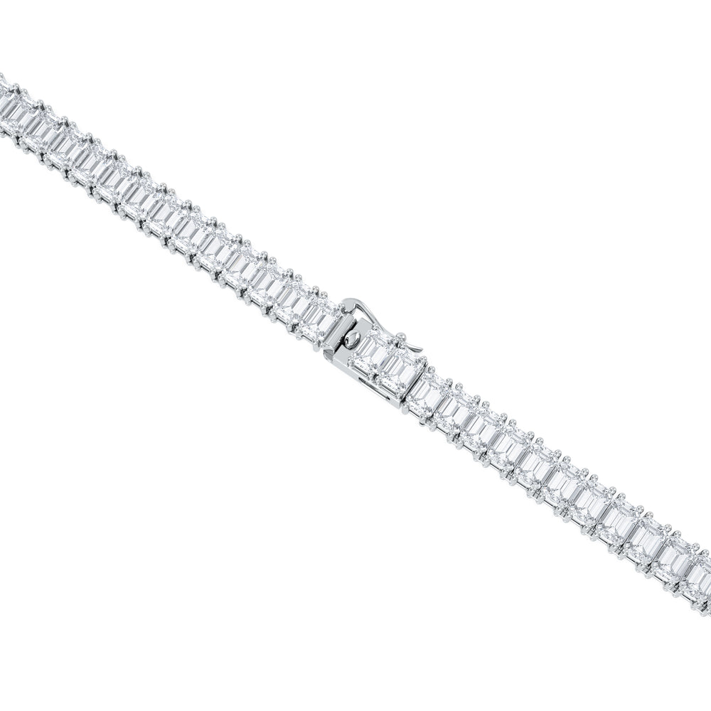 LUXE 27.00ct Lab Diamond Necklace with IGI Certified Emerald-Cut Diamonds in 18K White Gold