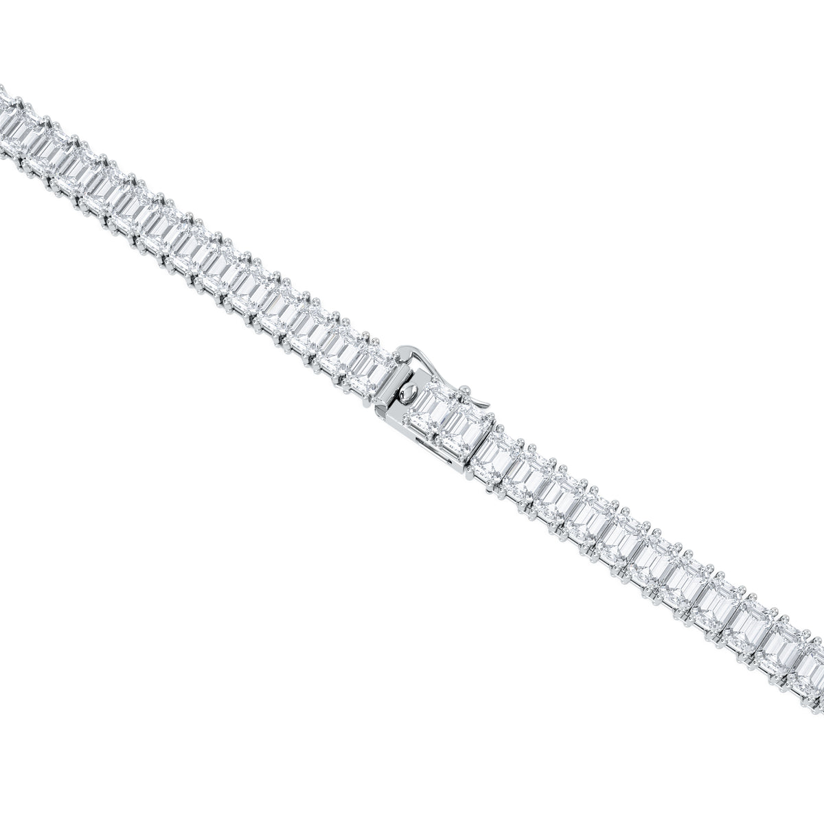 LUXE 27.00ct Lab Diamond Necklace with IGI Certified Emerald-Cut Diamonds in 18K White Gold