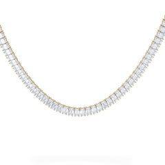 LUXE 27.00ct Lab Diamond Necklace with IGI Certified Emerald-Cut Diamonds in 18K Yellow Gold