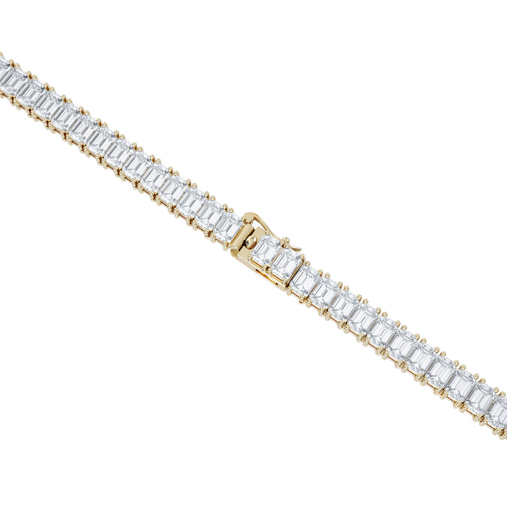 LUXE 27.00ct Lab Diamond Necklace with IGI Certified Emerald-Cut Diamonds in 18K Yellow Gold