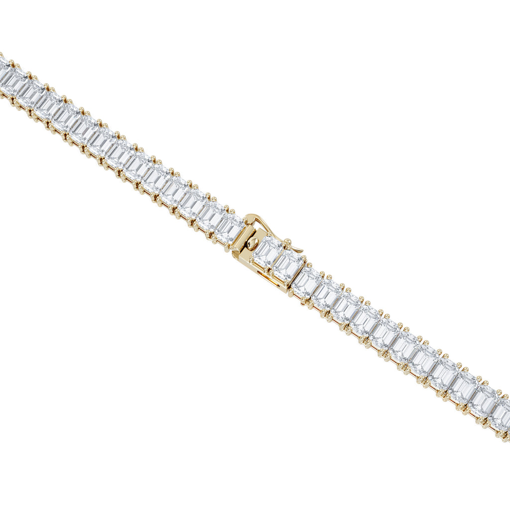 LUXE 27.00ct Lab Diamond Necklace with IGI Certified Emerald-Cut Diamonds in 18K Yellow Gold