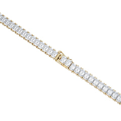 LUXE 27.00ct Lab Diamond Necklace with IGI Certified Emerald-Cut Diamonds in 18K Yellow Gold