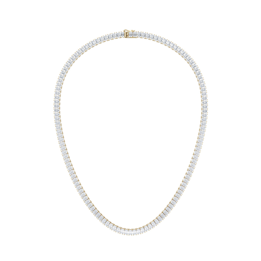 LUXE 27.00ct Lab Diamond Necklace with IGI Certified Emerald-Cut Diamonds in 18K Yellow Gold