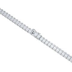 LUXE 33.00ct Lab Diamond Necklace with IGI Certified Emerald-Cut Diamonds in 18K White Gold