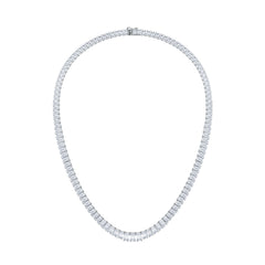 LUXE 33.00ct Lab Diamond Necklace with IGI Certified Emerald-Cut Diamonds in 18K White Gold