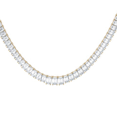 LUXE 33.00ct Lab Diamond Necklace with IGI Certified Emerald-Cut Diamonds in 18K Yellow Gold