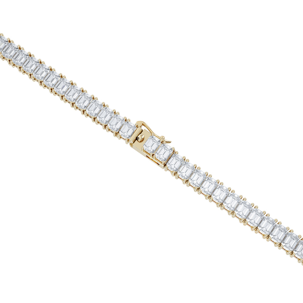 LUXE 33.00ct Lab Diamond Necklace with IGI Certified Emerald-Cut Diamonds in 18K Yellow Gold