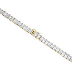 LUXE 33.00ct Lab Diamond Necklace with IGI Certified Emerald-Cut Diamonds in 18K Yellow Gold