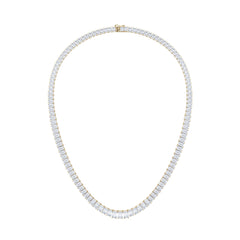 LUXE 33.00ct Lab Diamond Necklace with IGI Certified Emerald-Cut Diamonds in 18K Yellow Gold