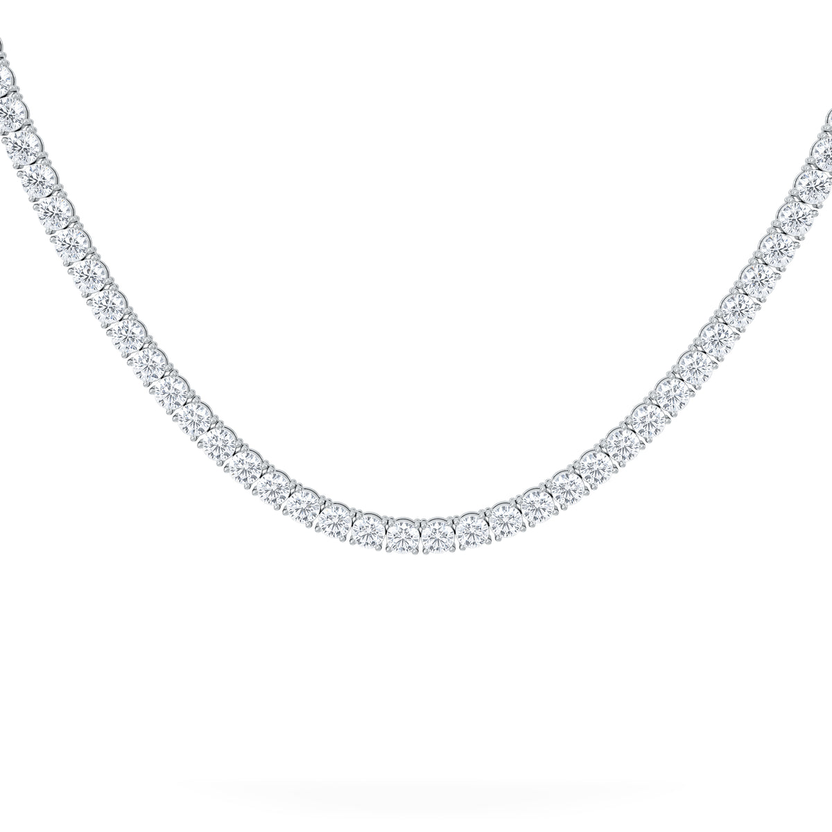 LUXE 20.00ct Lab Diamond Necklace with IGI Certified Brilliant-Cut Diamonds in 18K White Gold