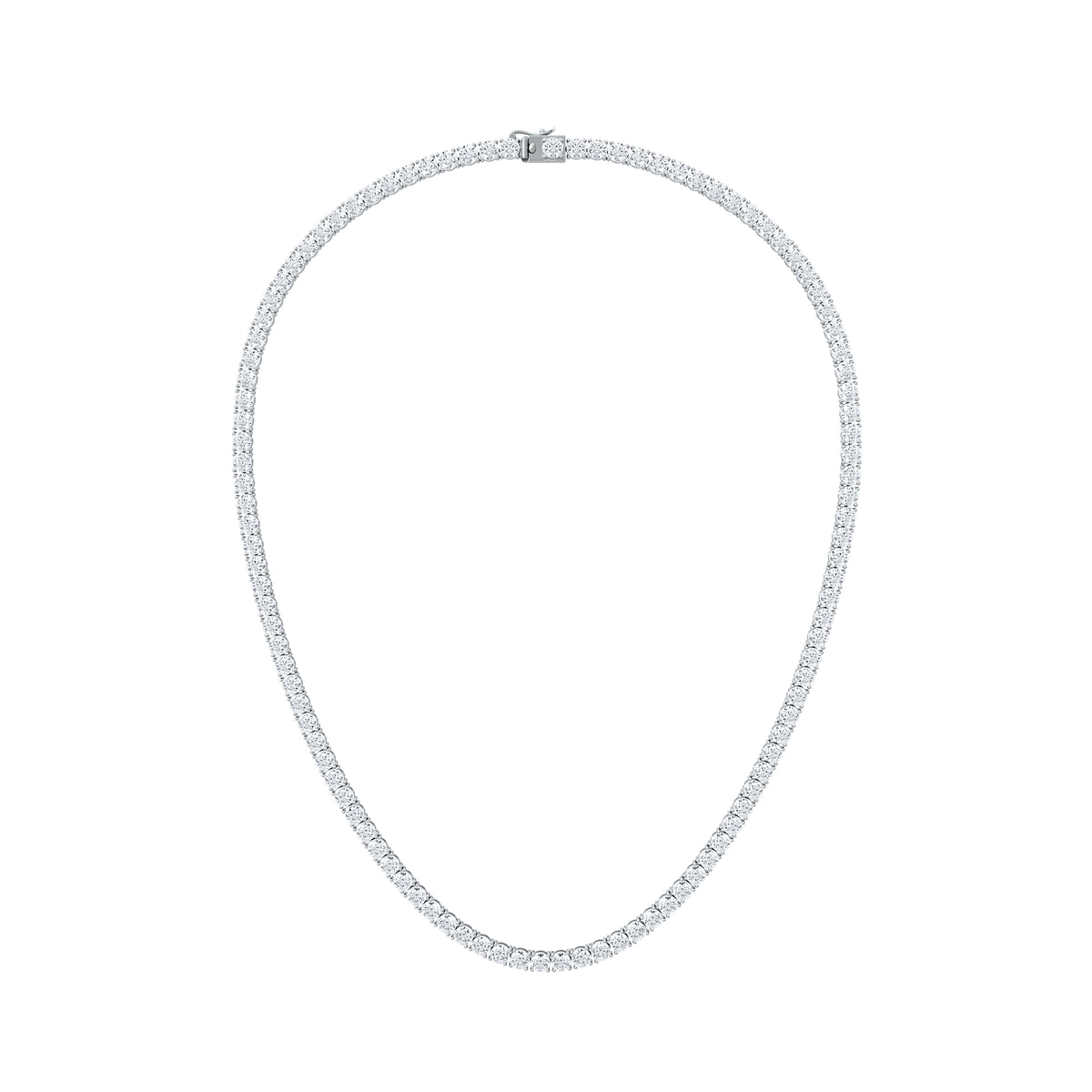 LUXE 20.00ct Lab Diamond Necklace with IGI Certified Brilliant-Cut Diamonds in 18K White Gold