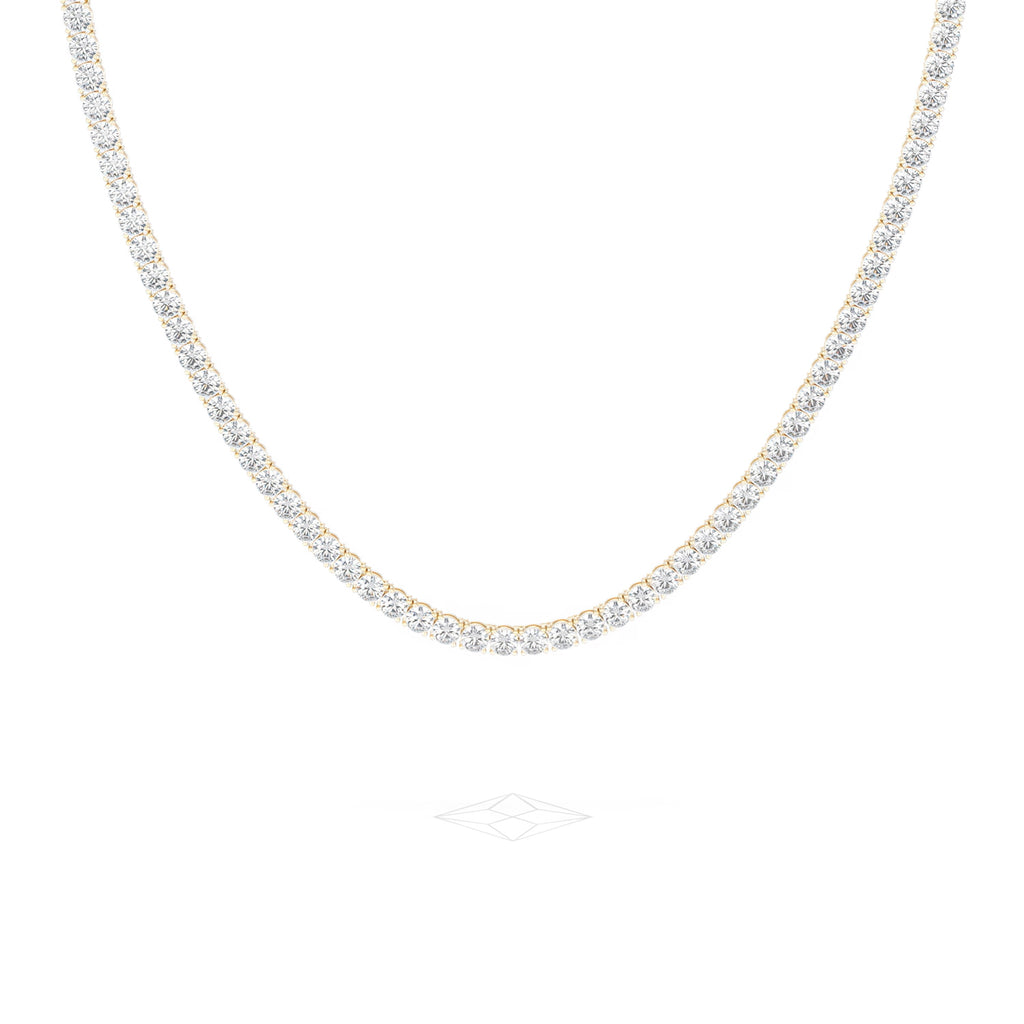 LUXE 20.00ct Lab Diamond Necklace with IGI Certified Brilliant-Cut Diamonds in 18K Yellow Gold