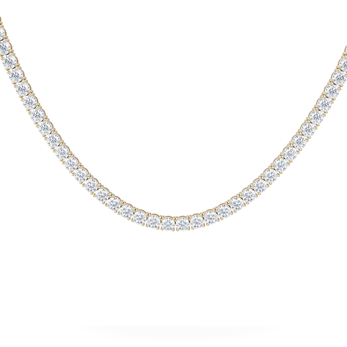 LUXE 20.00ct Lab Diamond Necklace with IGI Certified Brilliant-Cut Diamonds in 18K Yellow Gold