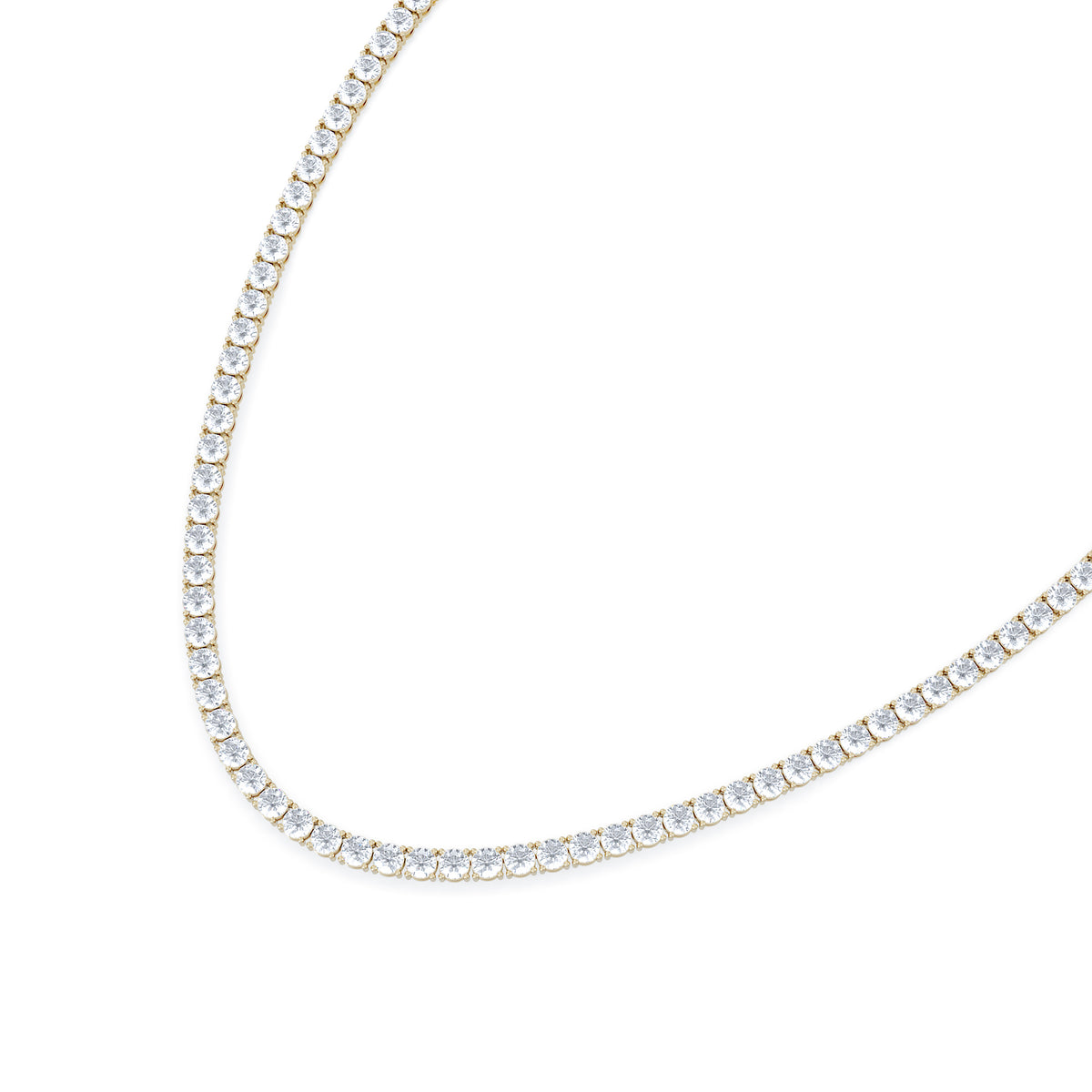 LUXE 20.00ct Lab Diamond Necklace with IGI Certified Brilliant-Cut Diamonds in 18K Yellow Gold