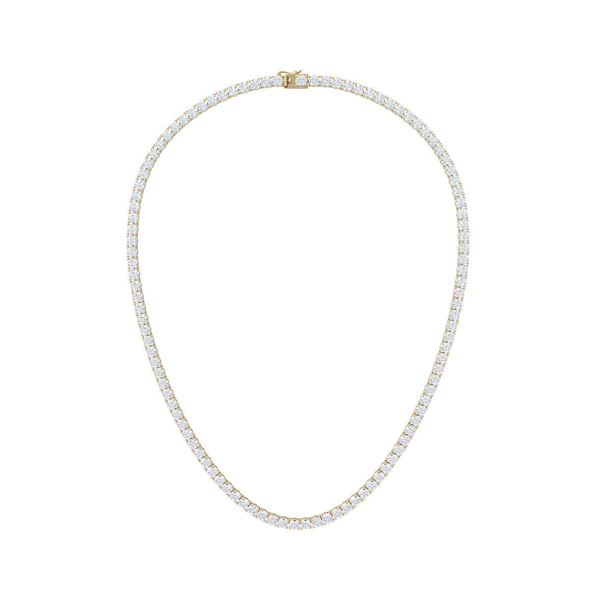 LUXE 20.00ct Lab Diamond Necklace with IGI Certified Brilliant-Cut Diamonds in 18K Yellow Gold