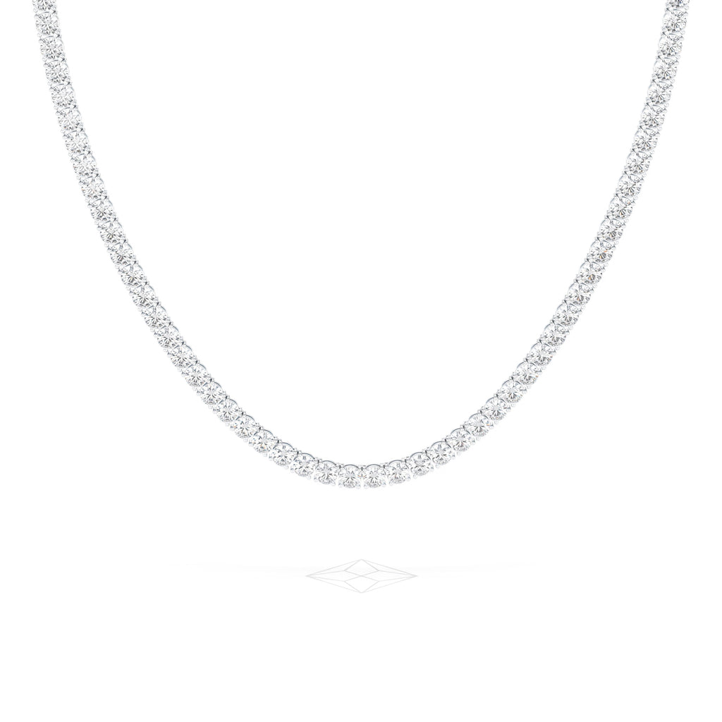 LUXE 30.00ct Lab Diamond Necklace with IGI Certified Brilliant-Cut Diamonds in 18K White Gold