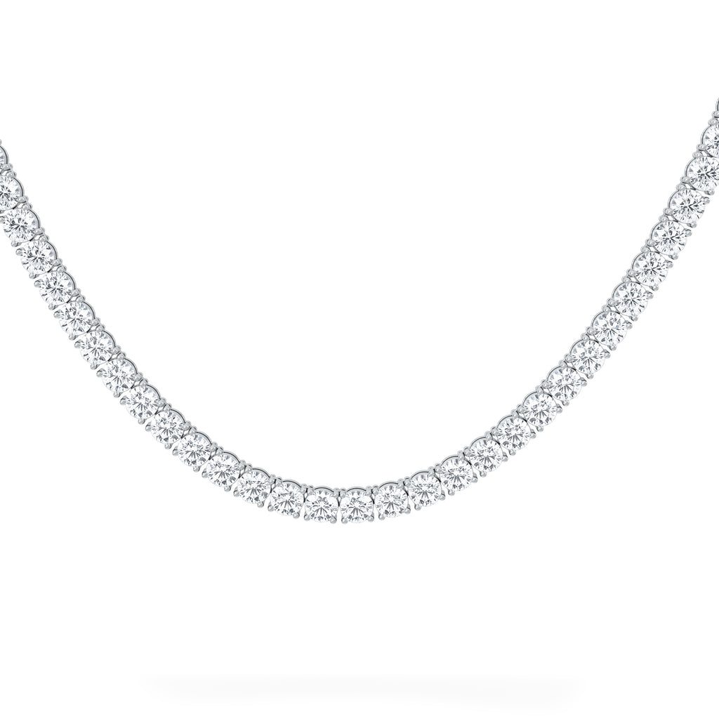LUXE 30.00ct Lab Diamond Necklace with IGI Certified Brilliant-Cut Diamonds in 18K White Gold