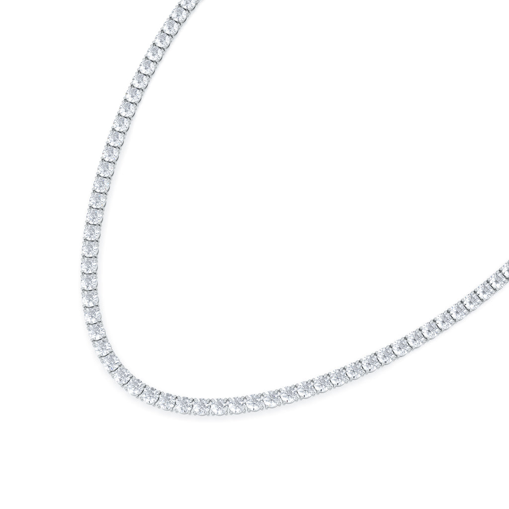 LUXE 30.00ct Lab Diamond Necklace with IGI Certified Brilliant-Cut Diamonds in 18K White Gold