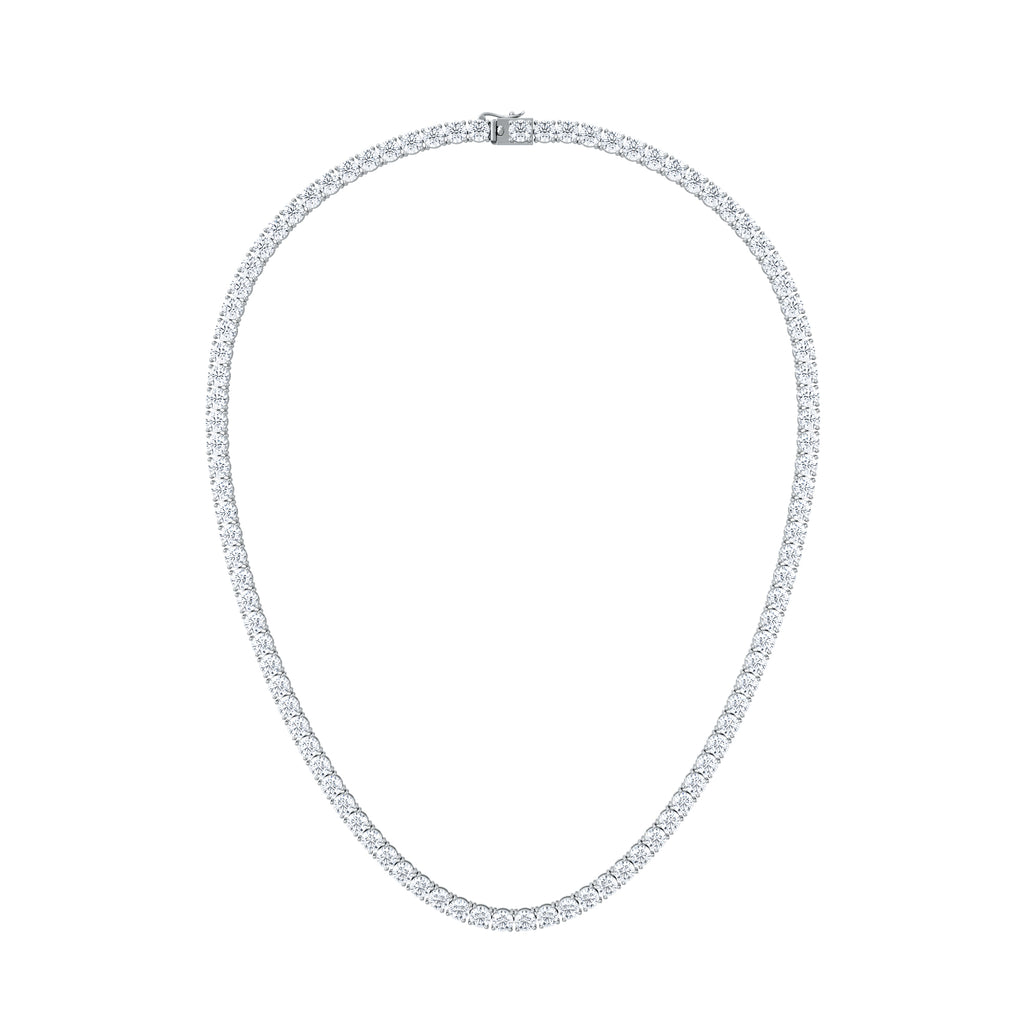 LUXE 30.00ct Lab Diamond Necklace with IGI Certified Brilliant-Cut Diamonds in 18K White Gold