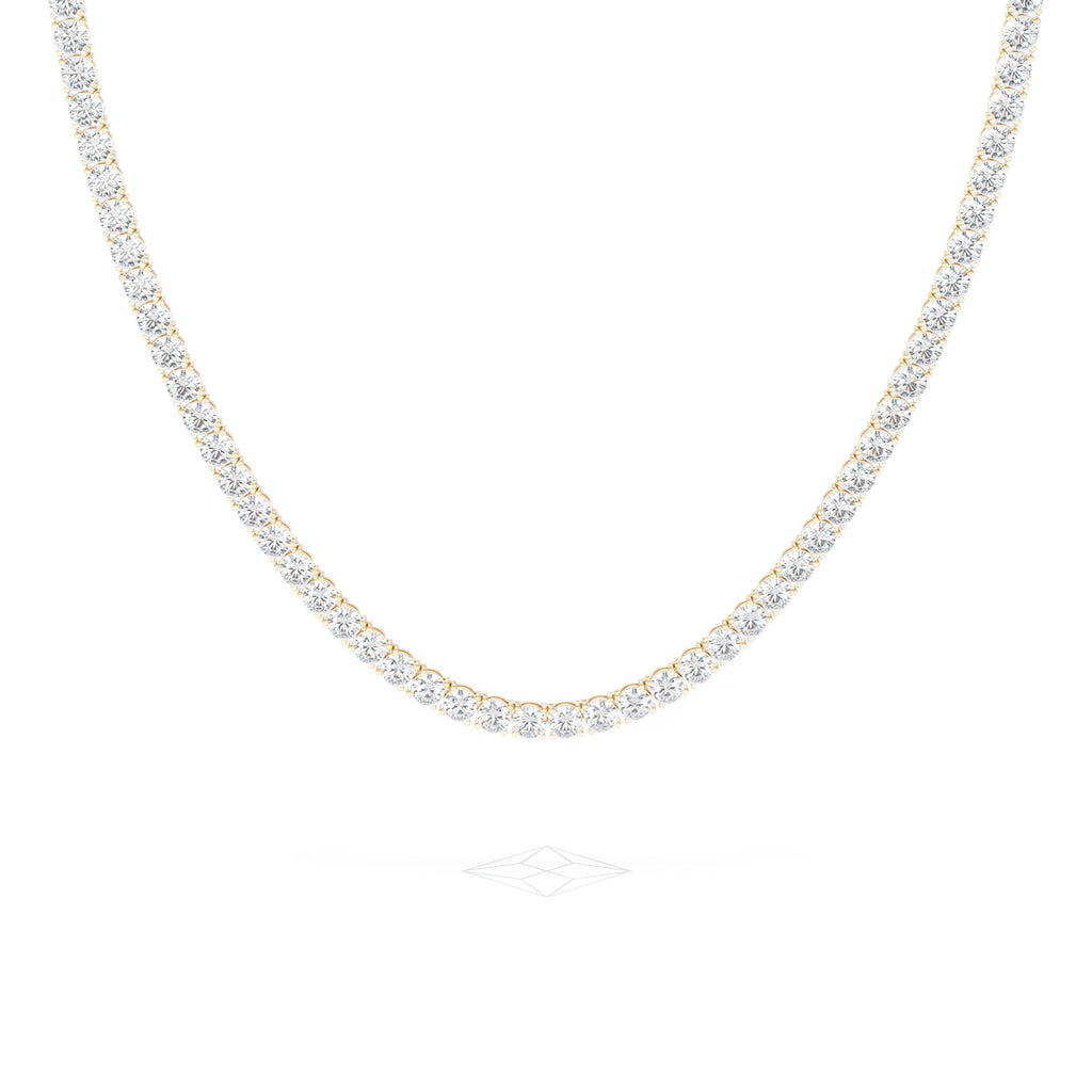 LUXE 30.00ct Lab Diamond Necklace with IGI Certified Brilliant-Cut Diamonds in 18K Yellow Gold