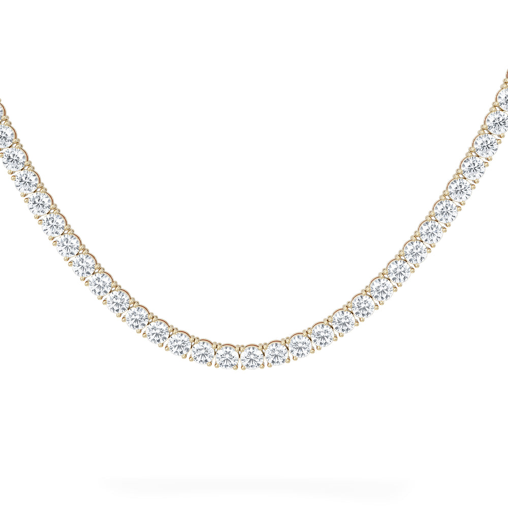 LUXE 30.00ct Lab Diamond Necklace with IGI Certified Brilliant-Cut Diamonds in 18K Yellow Gold