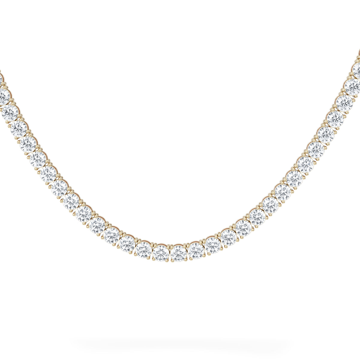 LUXE 30.00ct Lab Diamond Necklace with IGI Certified Brilliant-Cut Diamonds in 18K Yellow Gold