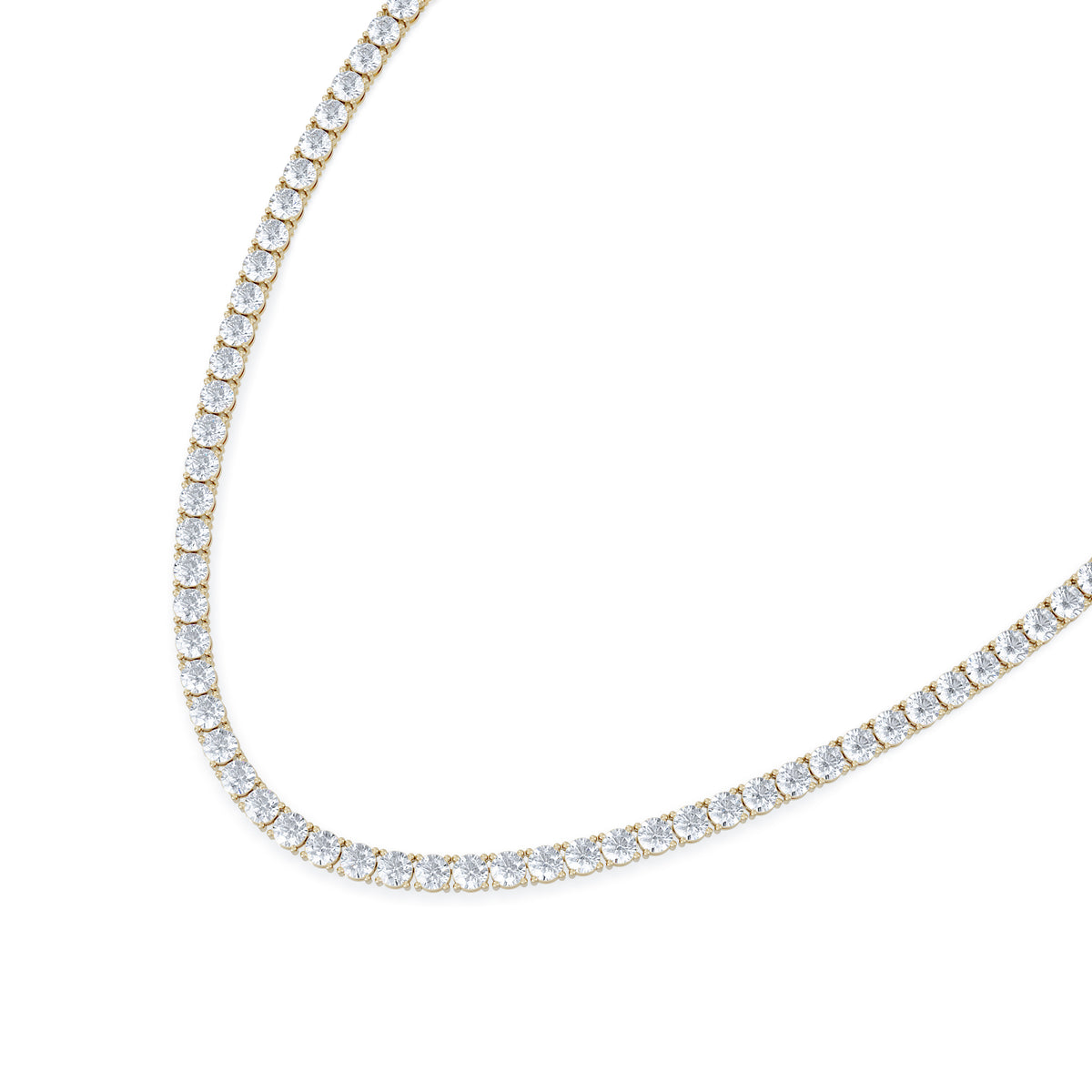 LUXE 30.00ct Lab Diamond Necklace with IGI Certified Brilliant-Cut Diamonds in 18K Yellow Gold