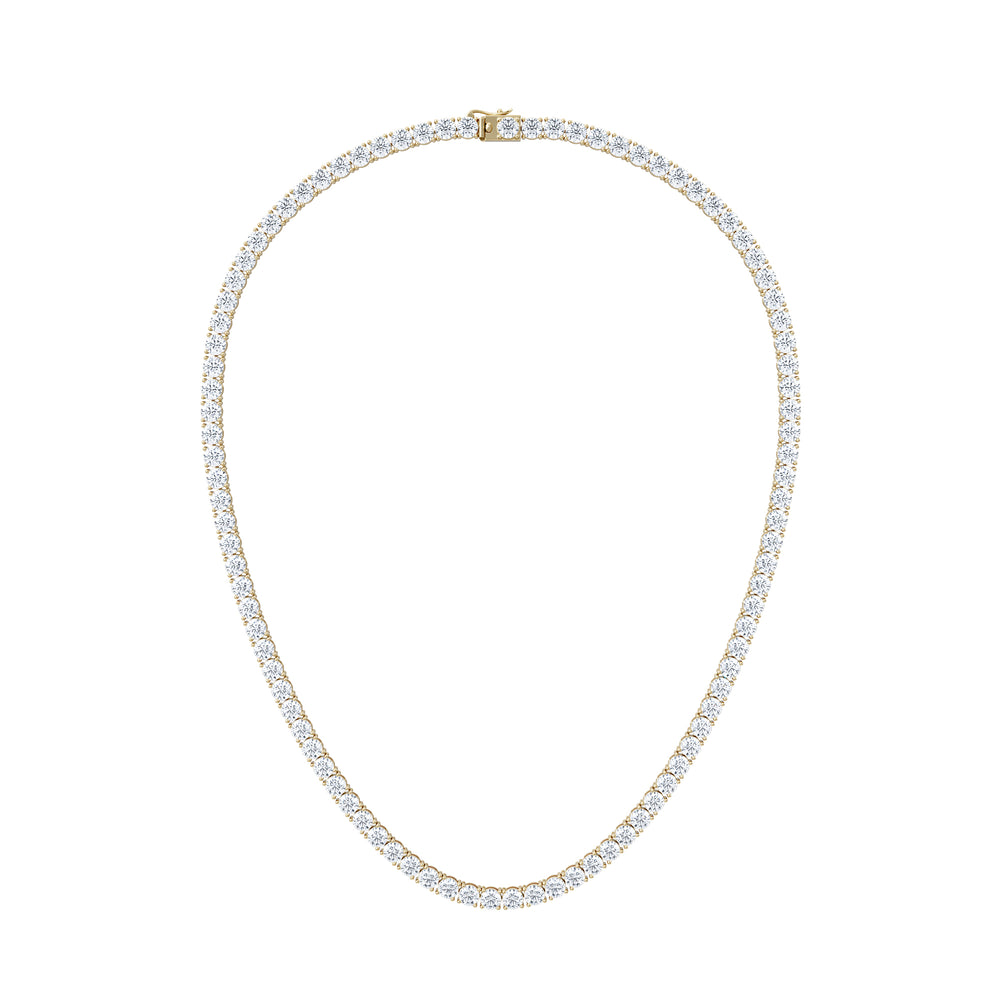 LUXE 30.00ct Lab Diamond Necklace with IGI Certified Brilliant-Cut Diamonds in 18K Yellow Gold