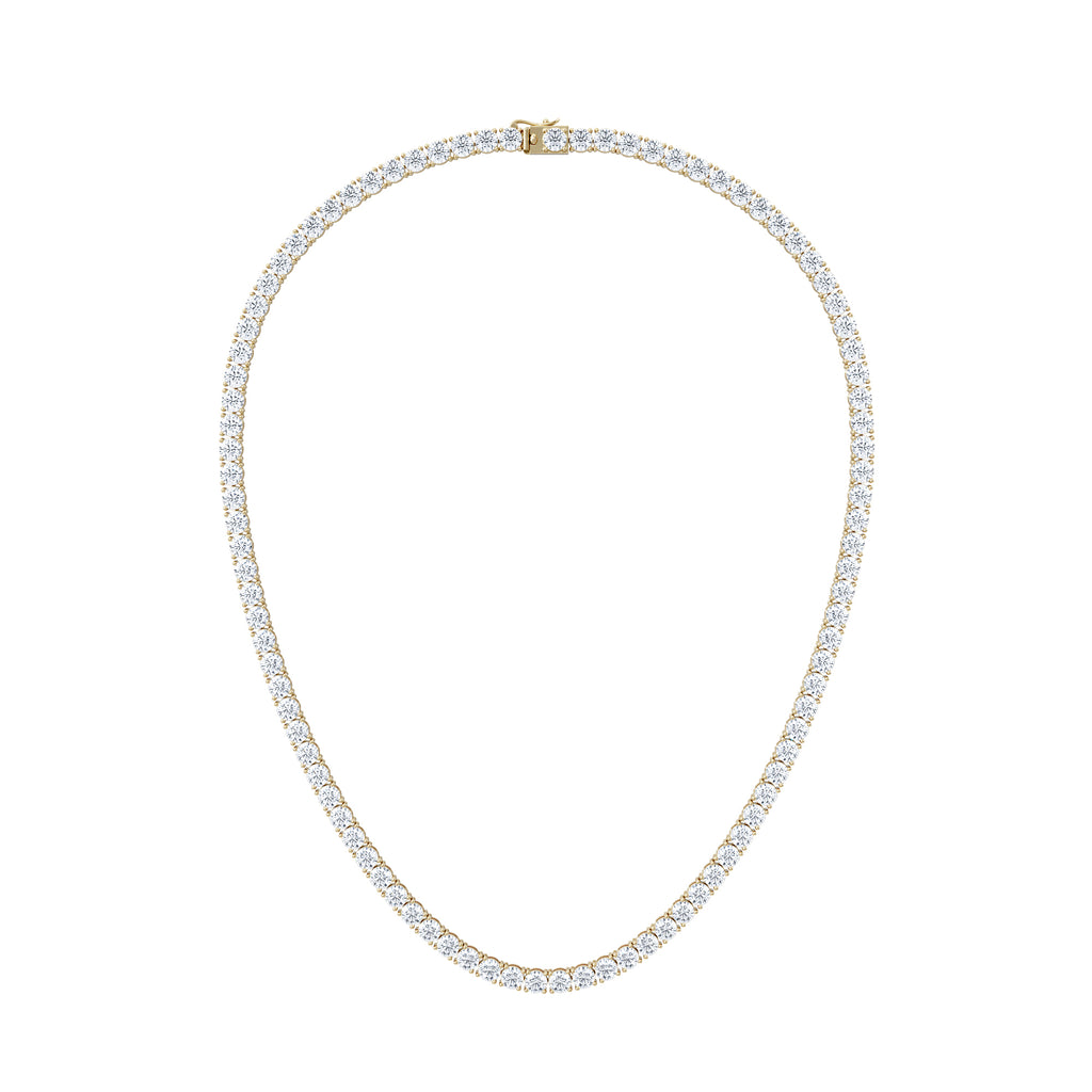 LUXE 30.00ct Lab Diamond Necklace with IGI Certified Brilliant-Cut Diamonds in 18K Yellow Gold