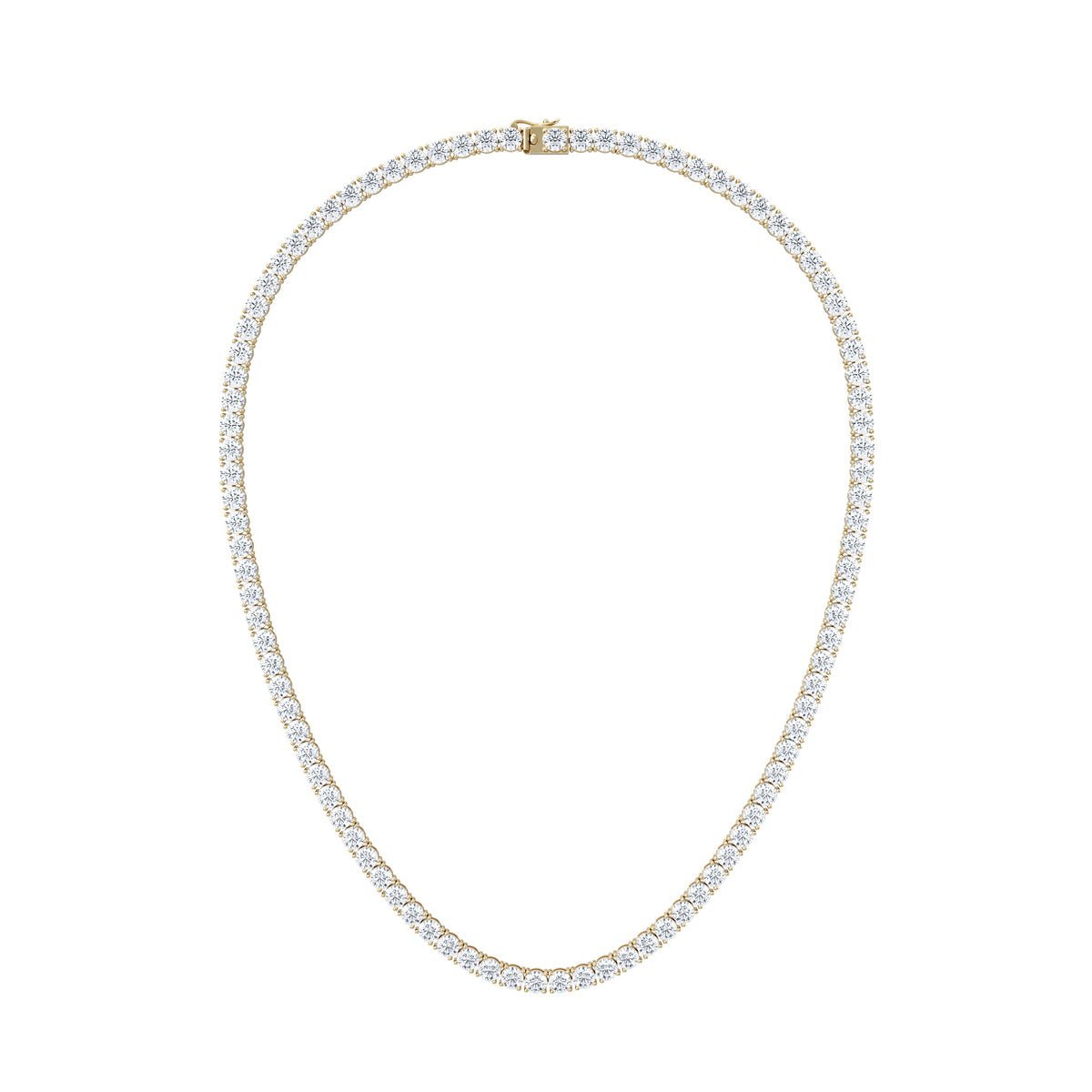 LUXE 30.00ct Lab Diamond Necklace with IGI Certified Brilliant-Cut Diamonds in 18K Yellow Gold