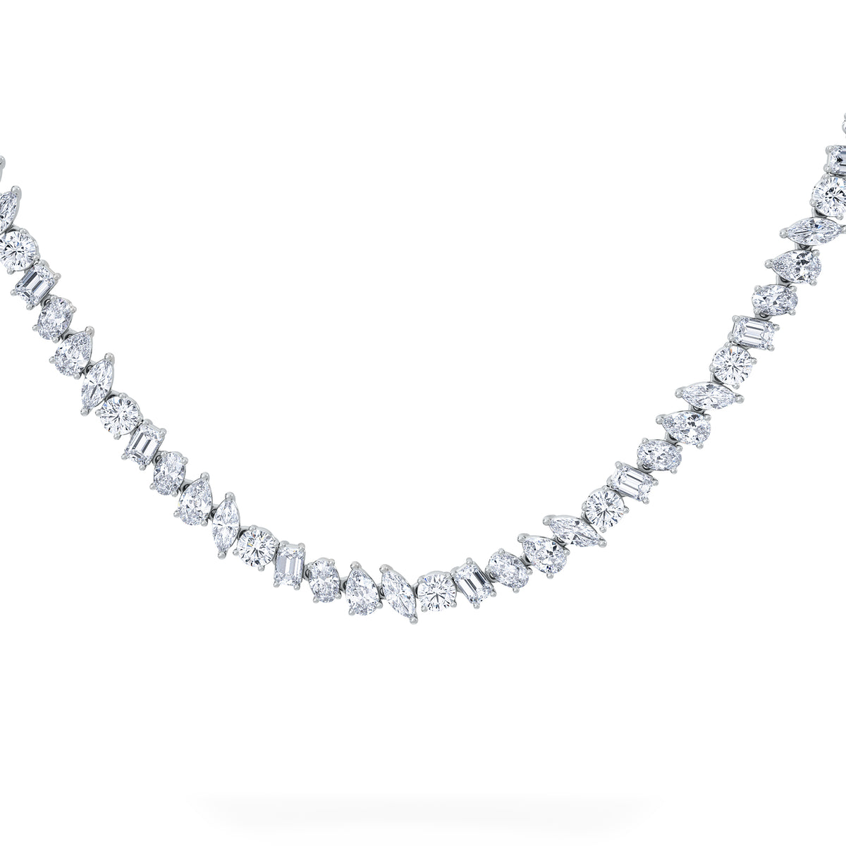 LUXE 22.00ct Lab Diamond Necklace with IGI Certified Mixed-Cut Diamonds in 18K White Gold