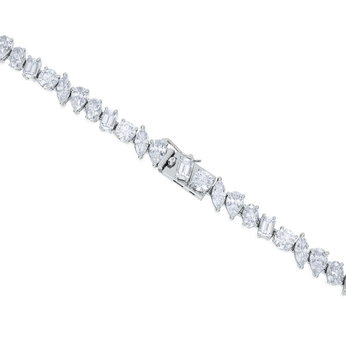 LUXE 22.00ct Lab Diamond Necklace with IGI Certified Mixed-Cut Diamonds in 18K White Gold