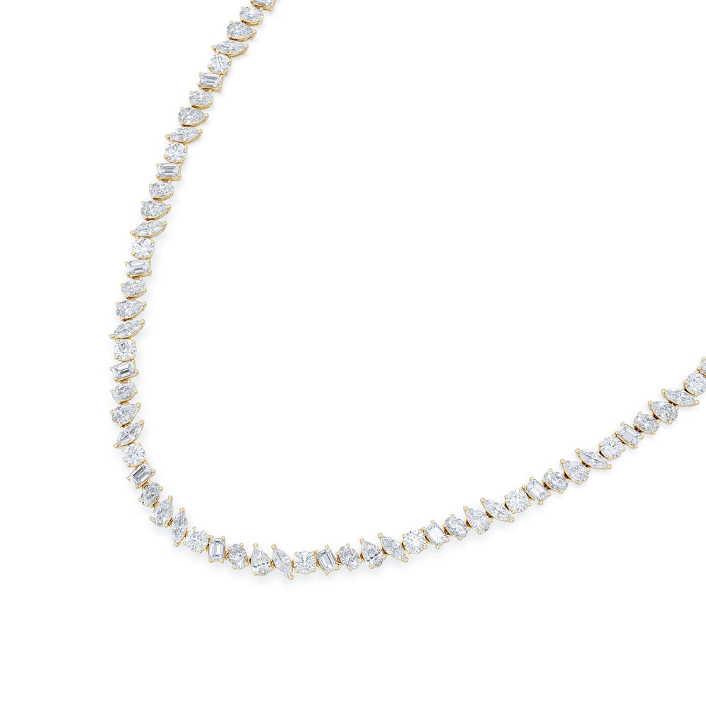 LUXE 22.00ct Lab Diamond Necklace with IGI Certified Mixed-Cut Diamonds in 18K Yellow Gold