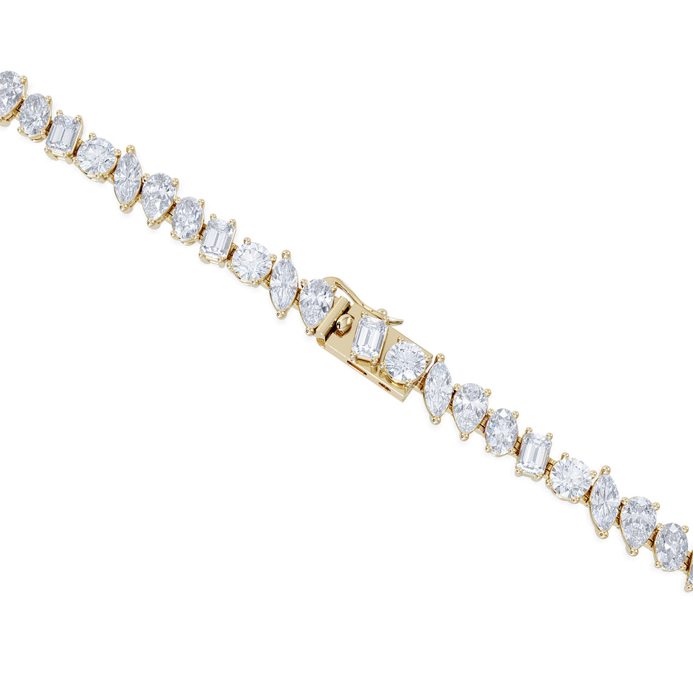 LUXE 22.00ct Lab Diamond Necklace with IGI Certified Mixed-Cut Diamonds in 18K Yellow Gold