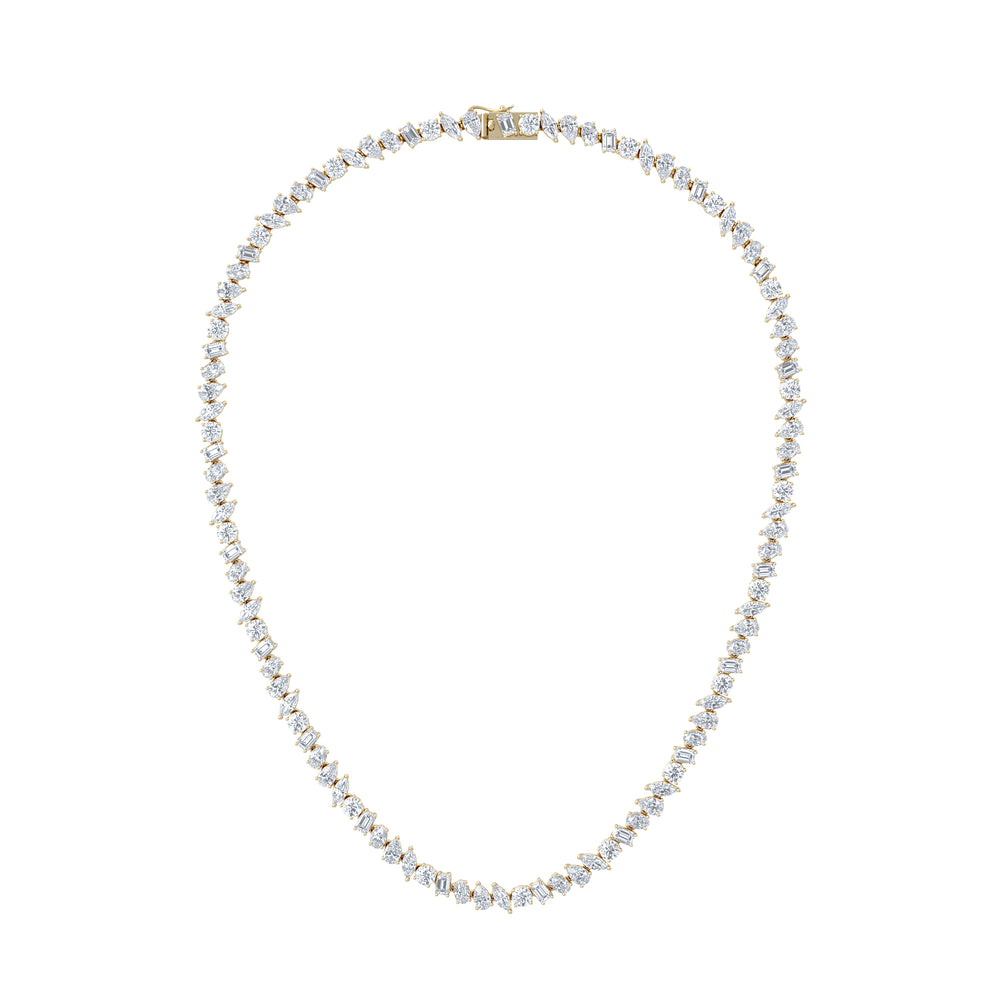 LUXE 22.00ct Lab Diamond Necklace with IGI Certified Mixed-Cut Diamonds in 18K Yellow Gold