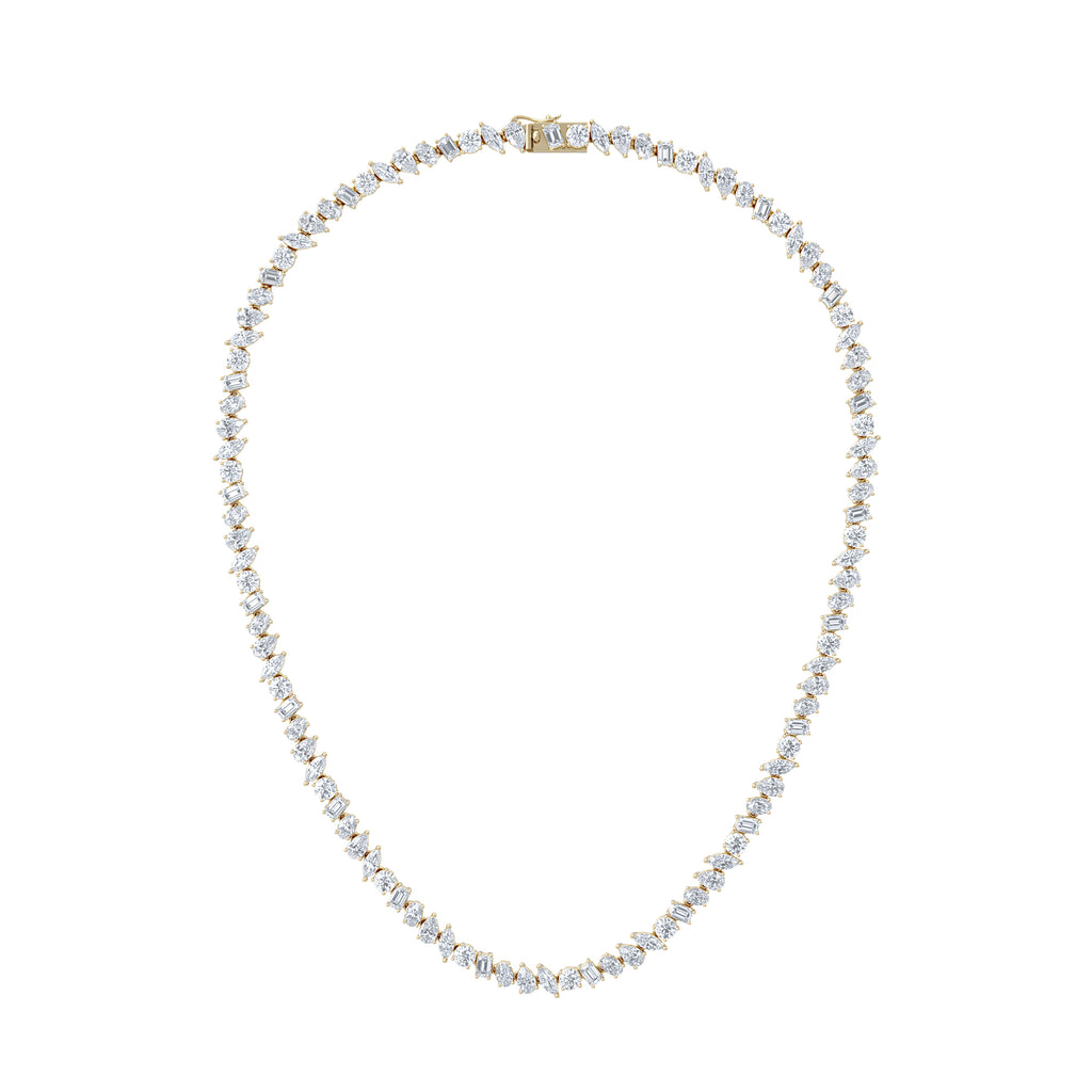 LUXE 22.00ct Lab Diamond Necklace with IGI Certified Mixed-Cut Diamonds in 18K Yellow Gold