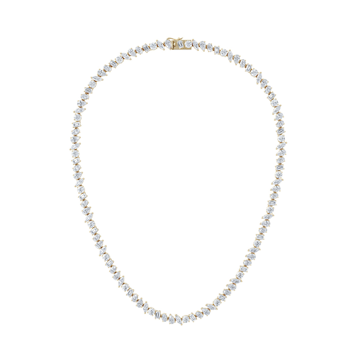 LUXE 22.00ct Lab Diamond Necklace with IGI Certified Mixed-Cut Diamonds in 18K Yellow Gold