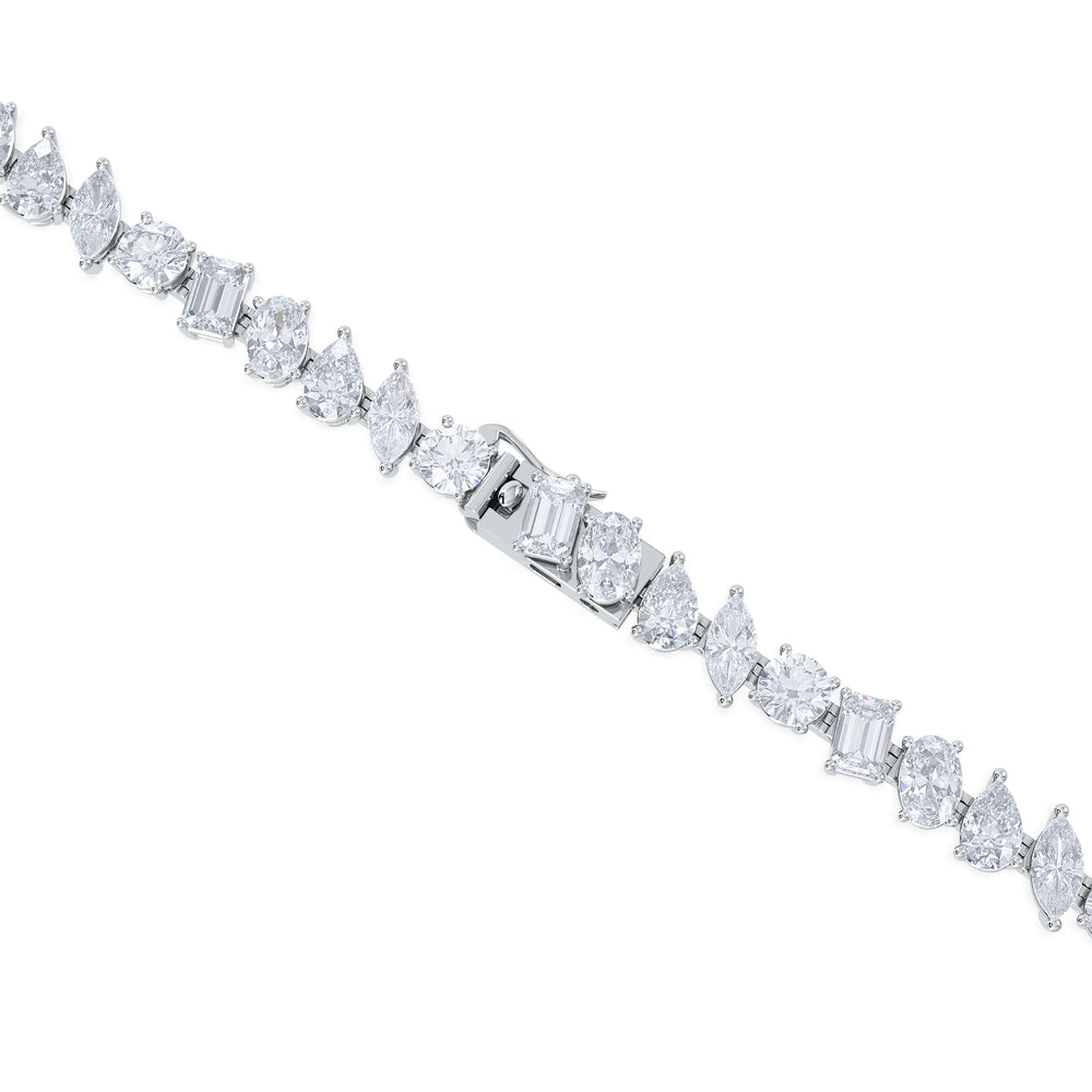 LUXE 27.00ct Lab Diamond Necklace with IGI Certified Mixed-Cut Diamonds in 18K White Gold