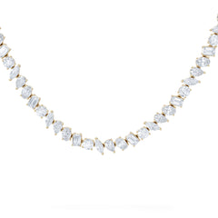 LUXE 27.00ct Lab Diamond Necklace with IGI Certified Mixed-Cut Diamonds in 18K Yellow Gold
