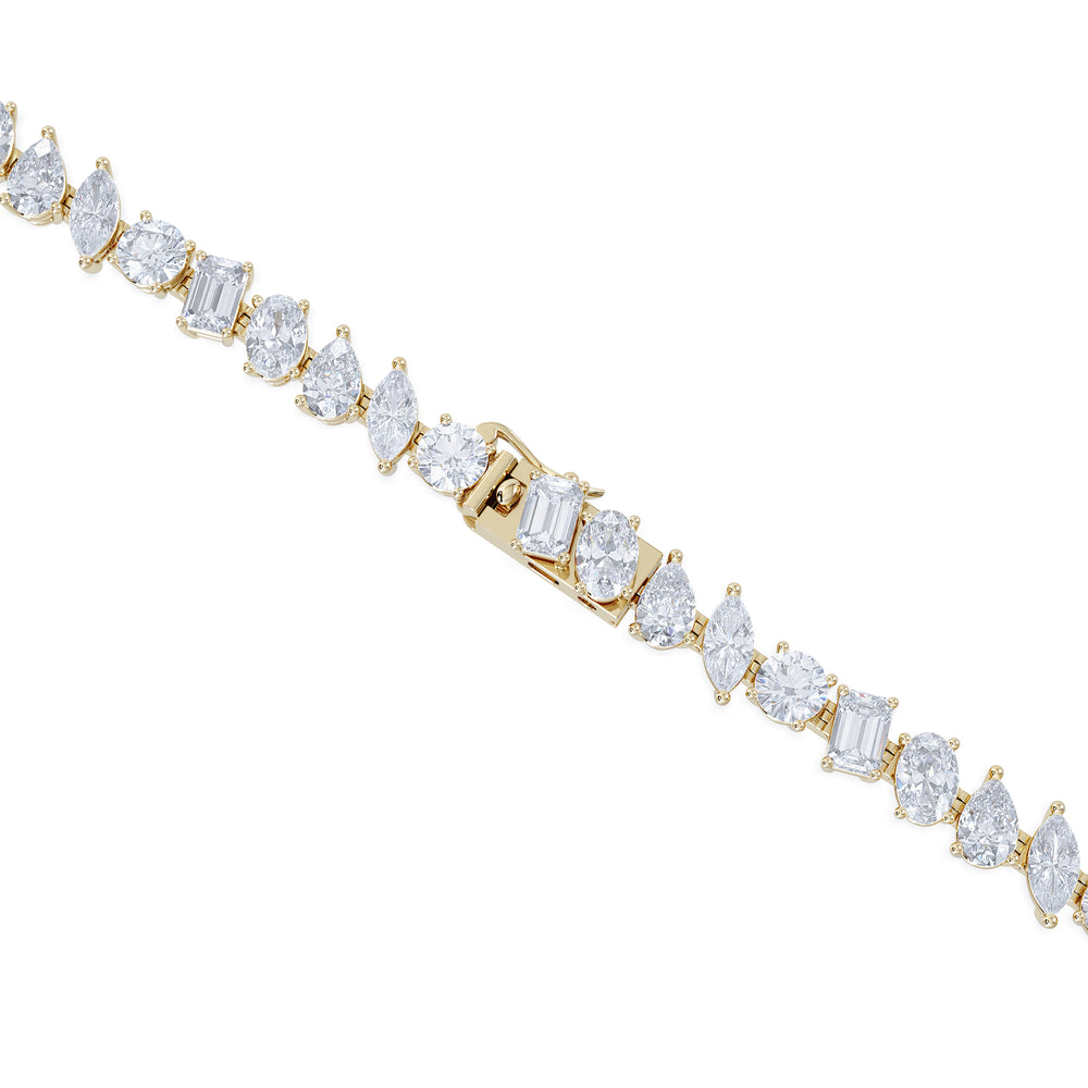LUXE 27.00ct Lab Diamond Necklace with IGI Certified Mixed-Cut Diamonds in 18K Yellow Gold